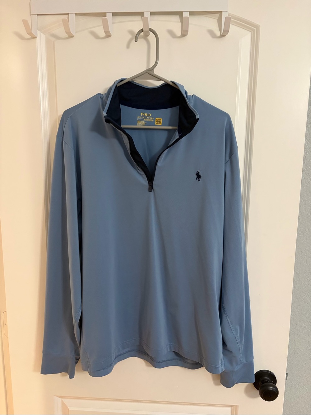 Ralph Lauren Performance Light Blue Long-Sleeve Quarter-Zip Pullover